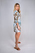 Straight Hemline Dress with Sweetheart neckline 3/4 Sleeves - D2080